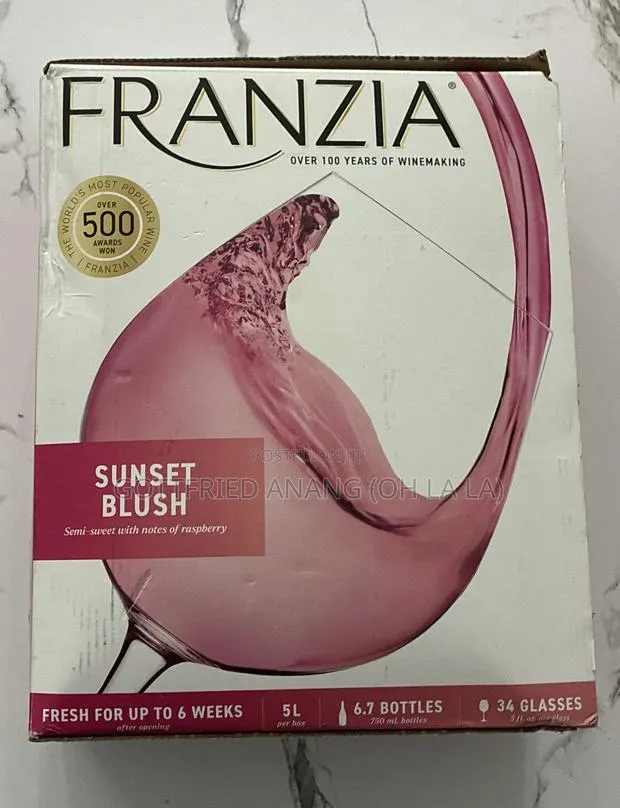 Franzia Sunset Blush Rose Wine, 5 L Bag in Box, 9.0% ABV · Photo 1