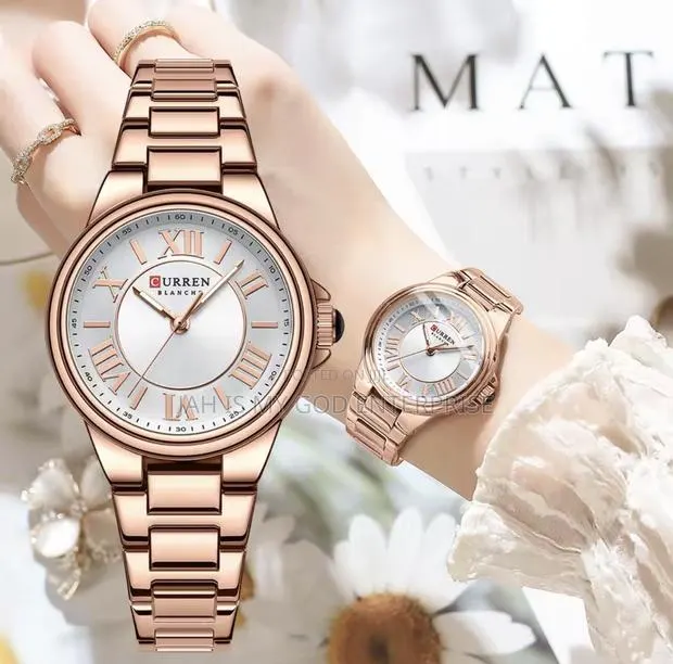Curren 9091 Women's Quartz Watch Fashion Simple Elegant-Rose Gold · Photo 1