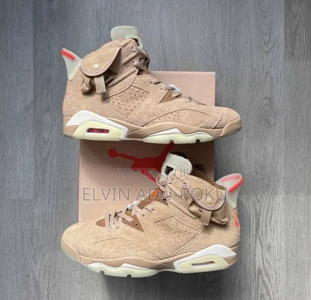 Travis Scott Air Jordan 6 Retro "British Khaki Promo Sample" Sneakers · Photo 1