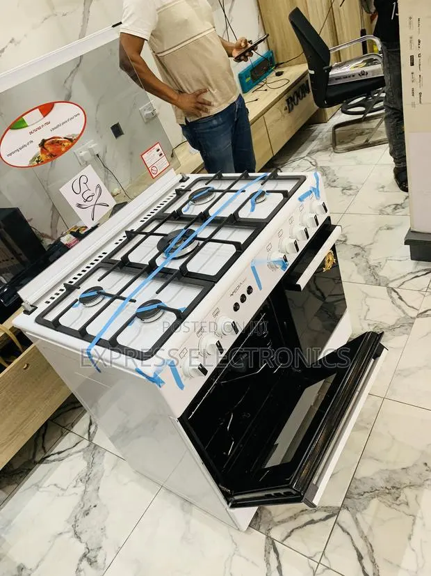 Ultra Modern White Midea Tech Gas Cooker Rotisserie 60/90 5burner · Photo 1