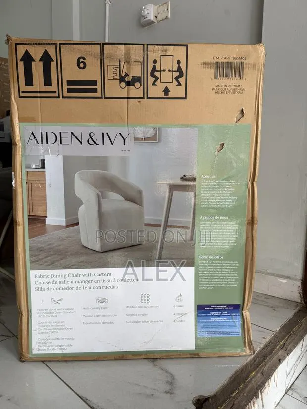 Aiden & Ivy Alivia Fabric Dining Chair With Casters · Photo 1