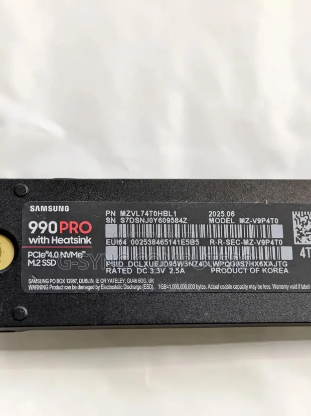 4tb Samsung 990 Pro New With Heatsink · Photo 1