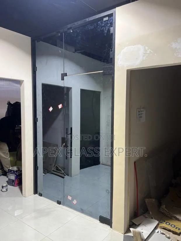 Frameless Single Door With 6+6mm Deep Dark Reflective Glass · Photo 1