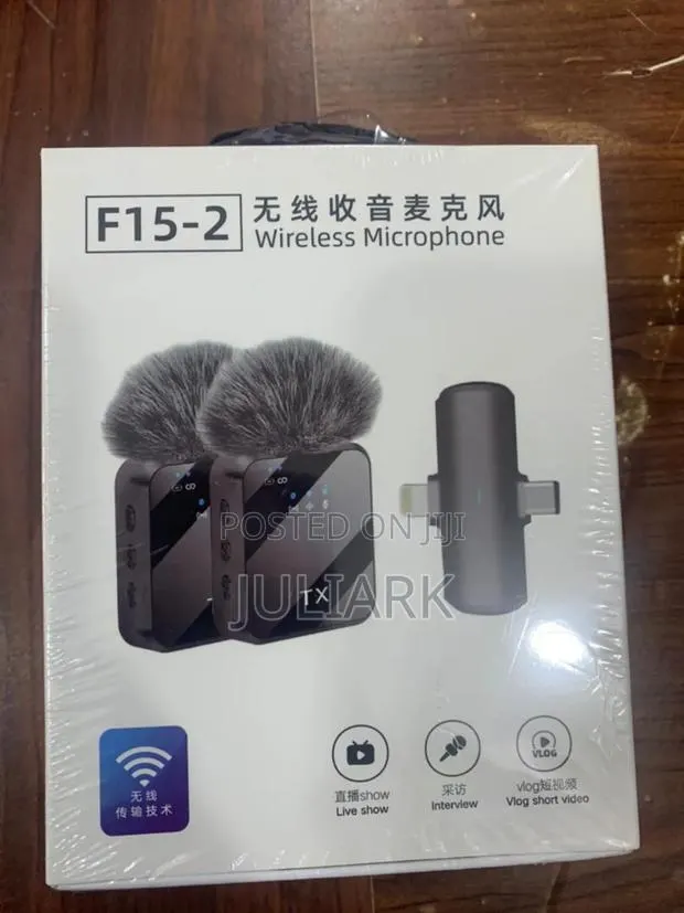Double Wireless Microphone (F15-2) Plug and Play With Clear · Photo 1