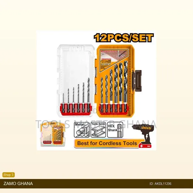 12 PCS HSS Drill Bits - Akdl11206 · Photo 1