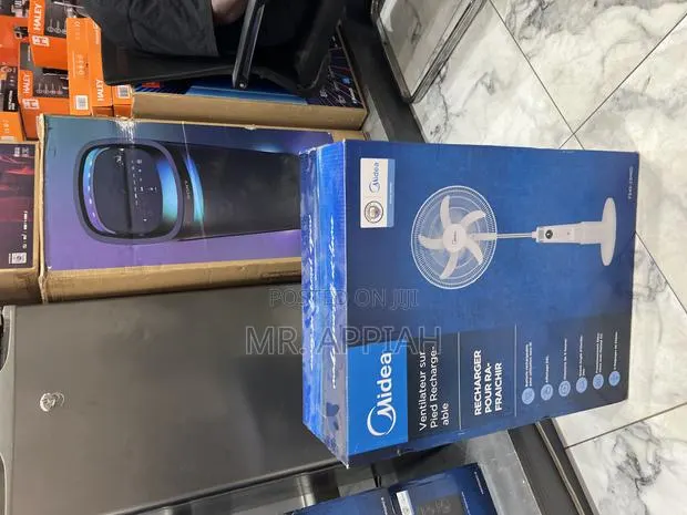 Unique Design Midea Rechargeable Standing Fan With Led Light(White) · Photo 1