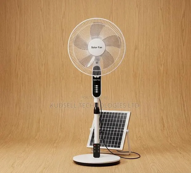 19 Inch Solar Energy Powere Rechargeable Standing Fan With Solar Panel · Photo 1