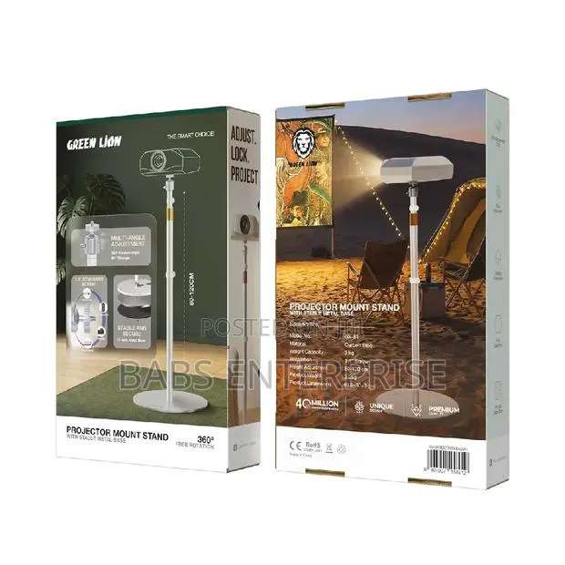 Green Lion Projector Mount Stand With Stable Metal Base – White · Photo 1