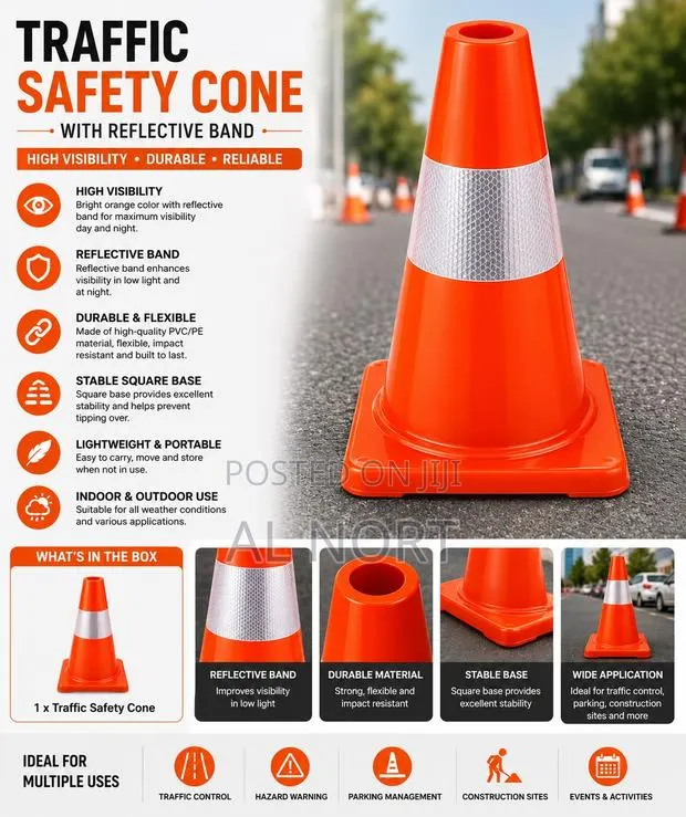 Traffic Safety Cone With Reflective Band · Photo 1