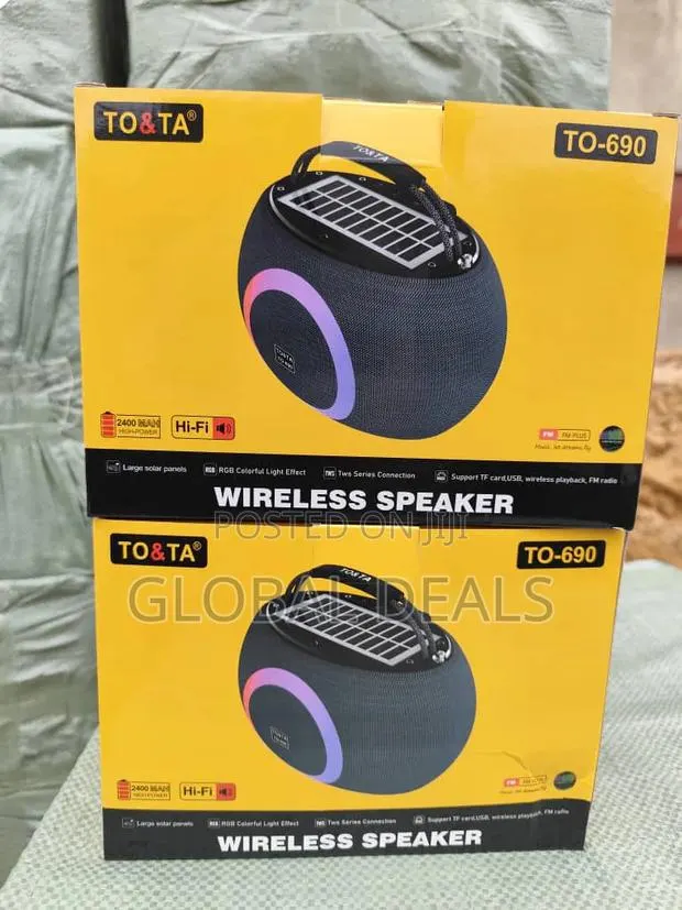 To&TA TO-690 Wireless Solar Speaker- 2400mAh Portable Speaker With RGB · Photo 1