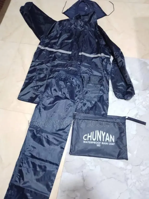 Blue Black Straight Raincoat · Photo 1