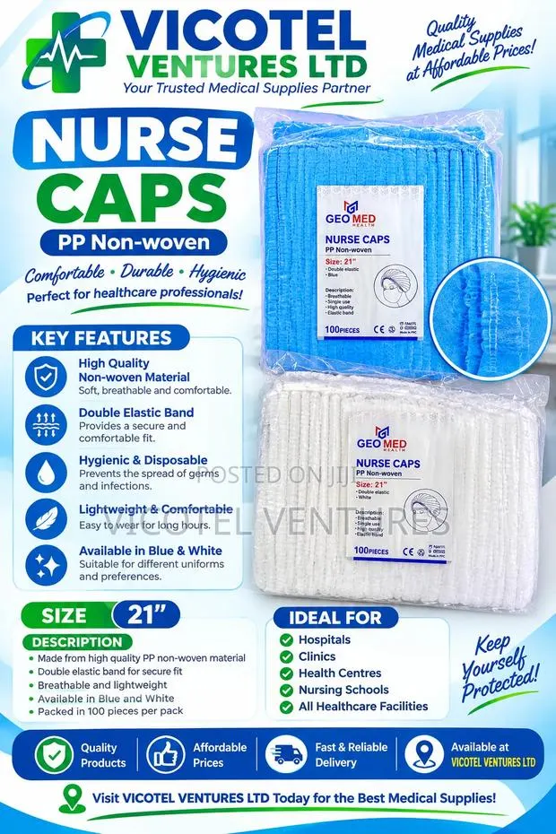 Disposable Nurses Cap 100pcs · Photo 1