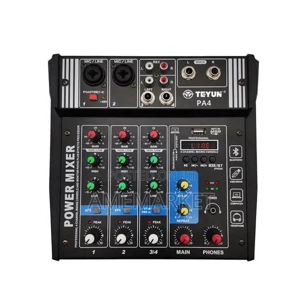4-Channel Mini Digital Mixing Console With Integrated Amplifier – Pa4 · Photo 1