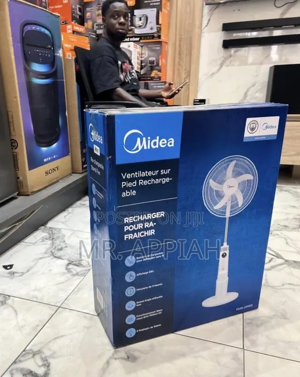 Efficient Midea 18 Inch Rechargeable Standing Fan(White)30watt · Photo 1