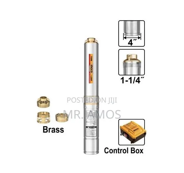 1hp 4” Submersible Borehole Pump With 20m Cable - Dwp75062 · Photo 1