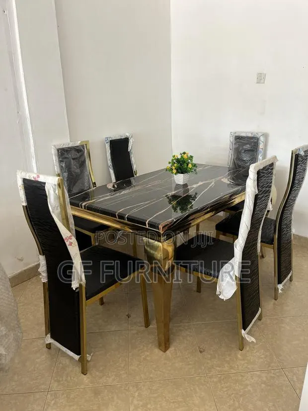 Six Chairs Marble Dining Table and Chairs Set · Photo 1