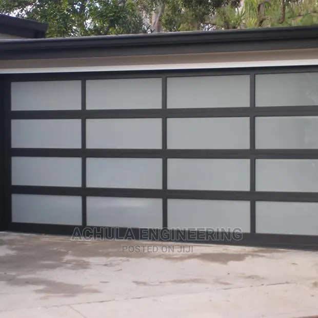 Tempered Frosted Automated Glass Garage Door · Photo 1