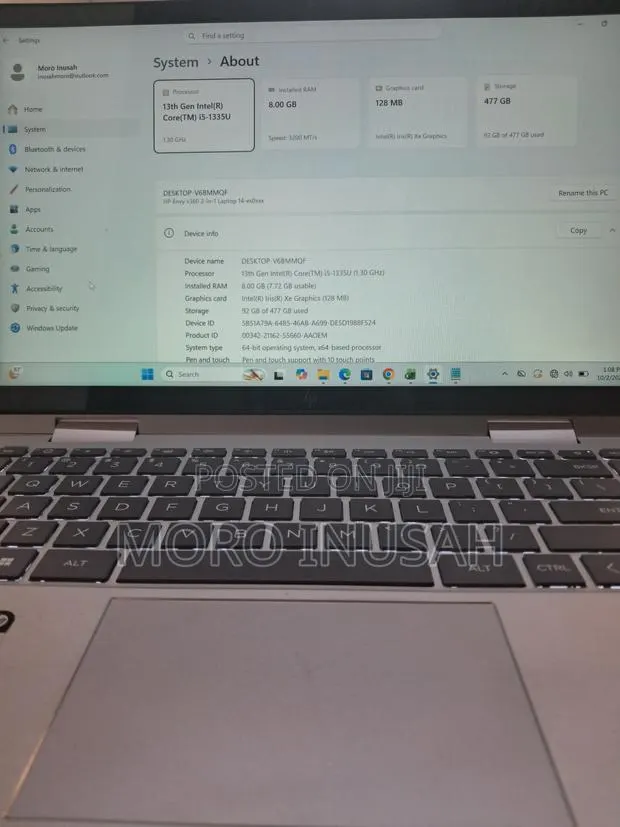 Laptop HP Envy x360 8GB Intel Core i5 SSD 500GB · Photo 1