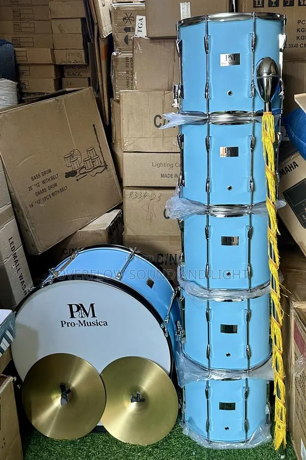 Pro-Musica 7 Piece Marching Drum Set Sky Blue · Photo 1