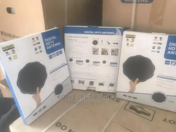 Indoor Digital TV Antenna Round Fashionable HDTV - Black · Photo 1