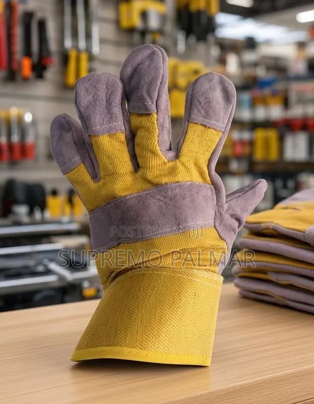 Cowhide Welding Gloves – Split Leather Palm With Safety Cuff · Photo 1