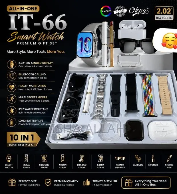 Watch, Smart Sunglasses. It-66 Smart Watch All-in-One Gift Set · Photo 1