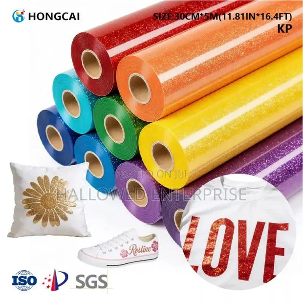 Glitter/Shiny Heat Transfer Vinyl for Tshirt, Bags, Caps · Photo 1