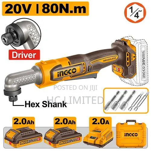 INGCO Cordless Angle Impact Driver - CAIRLI208 · Photo 1