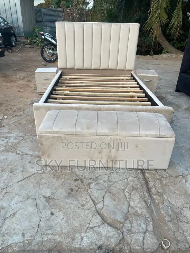 Marvels Double Bed Frame With a Side Drawers Ottoman · Photo 1