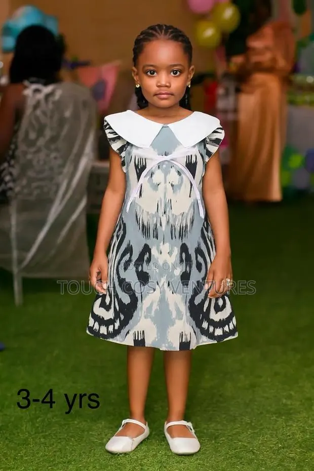 Patterned Dress With White Collar (3–4 Yrs) · Photo 1