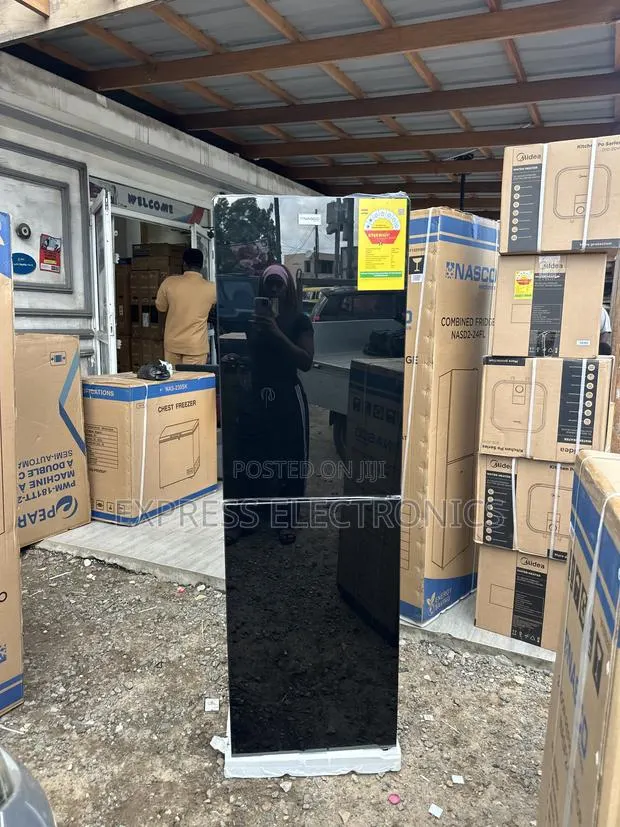 Place Your Order Black Mirror Double Door Fridge NASD-24fl Nasco · Photo 1