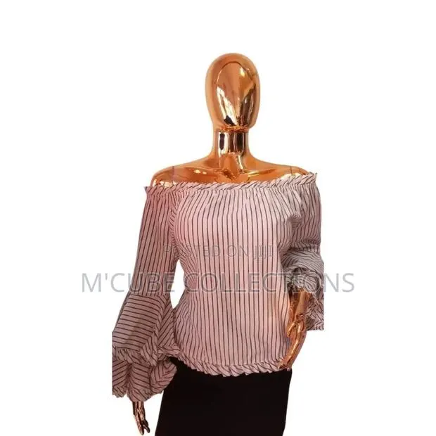 Ladies Top White/Red Stripe · Photo 1