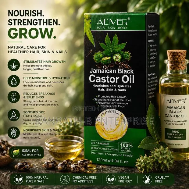 AL’IVER Jamaican Black Castor Oil – Anti-Breakage Hair Care · Photo 1