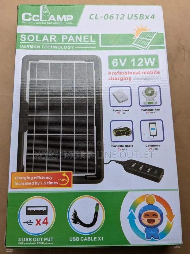 Solar Panel Cl-0612 Usbx4 12w 6v · Photo 1