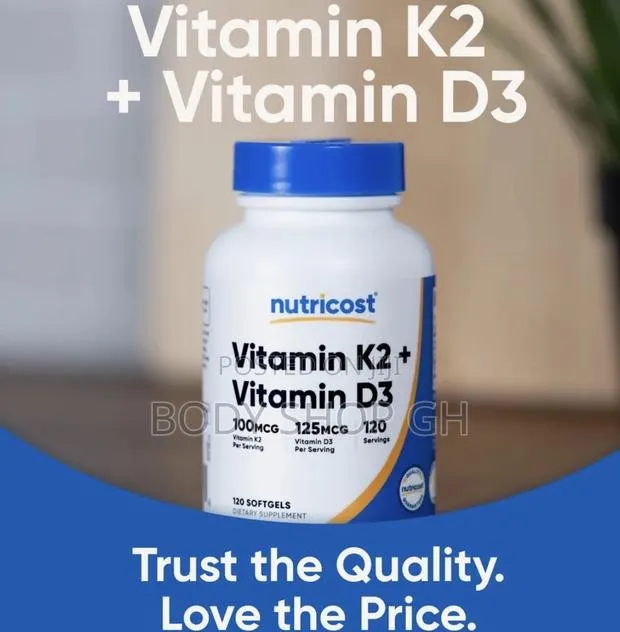 2 in 1 Formula- Vitamin K-2 (100mcg) + Vitamin D3 (5000 Iu) 120 Caps · Photo 1