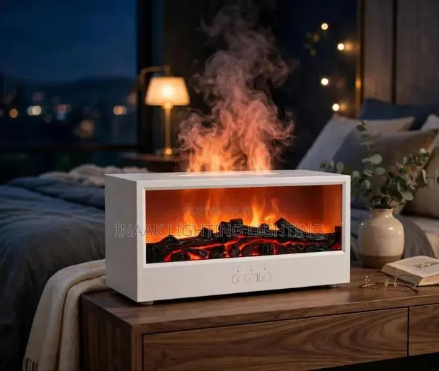 Fireplace Flame Humidifier - White · Photo 1