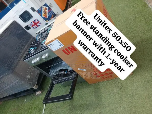 Brand New Unitek 50x50 Gas Stove 4 Burners With Oven – Affordable · Photo 1