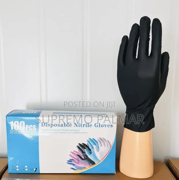 Black Nitrile Hand Gloves 100 Count - Single Use Protective Wear · Photo 1