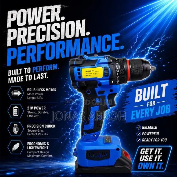 German Brushless Drilling Machine Set – 2 Batteries Case · Photo 1