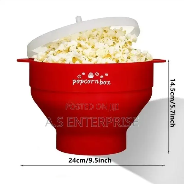 1 X HOTPOR 3L Collapsible Silicone Popcorn Bowl 