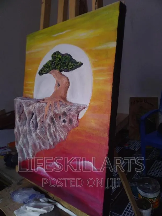 Cement on Canvas Landscape Art · Photo 1