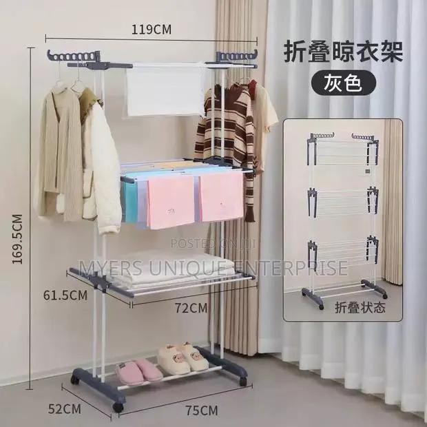 Foldable 3-Tier Clothes Rack,Space Saving Design · Photo 1