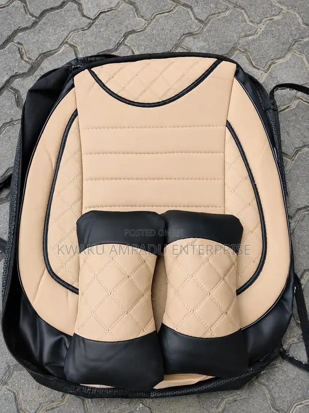 Leather Front / Material Rear Diamond Stitch Seat Cover - Universal · Photo 1