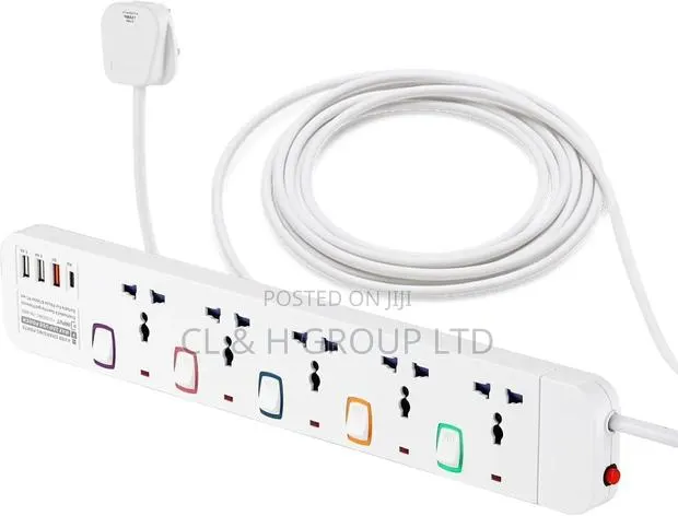 5way Extension Socket 3 USB + 1type-C · Photo 1