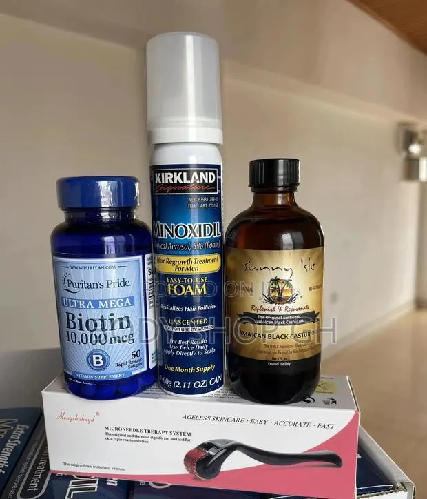 Kirkland Foam+Biotin +Jbco +Derma Roller for Hair Beard · Photo 1