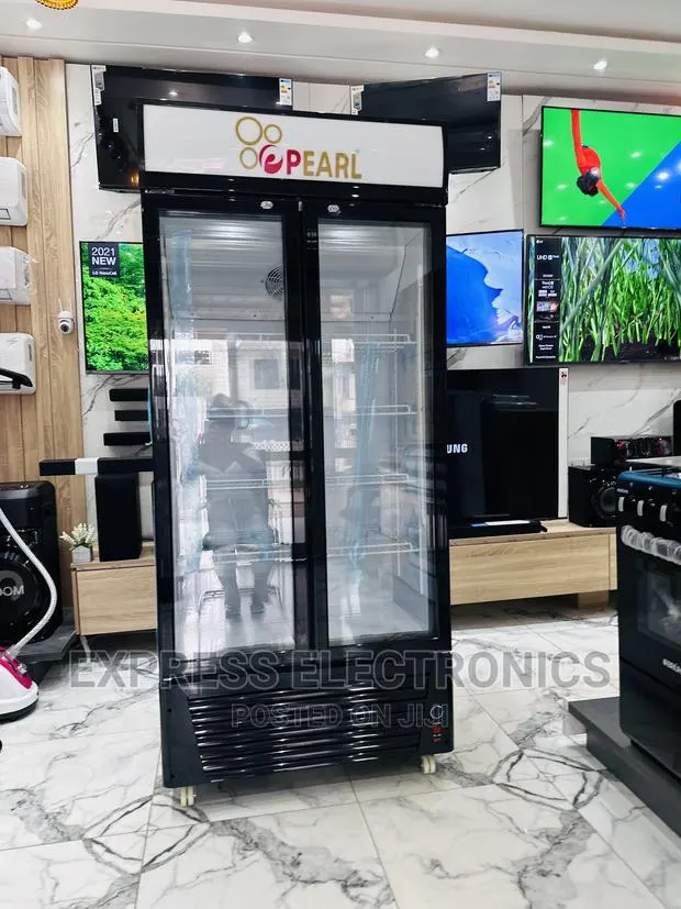 Showcase Vertical Double Door Fridge Pearl PVC 622-2b · Photo 1