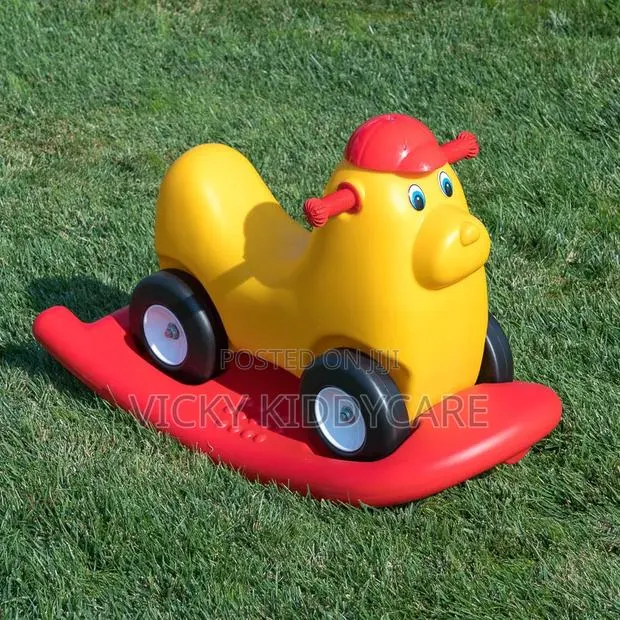2-in-1 Plastic Rocking Horse and Ride-on Toy Designed for Toddlers. · Photo 1