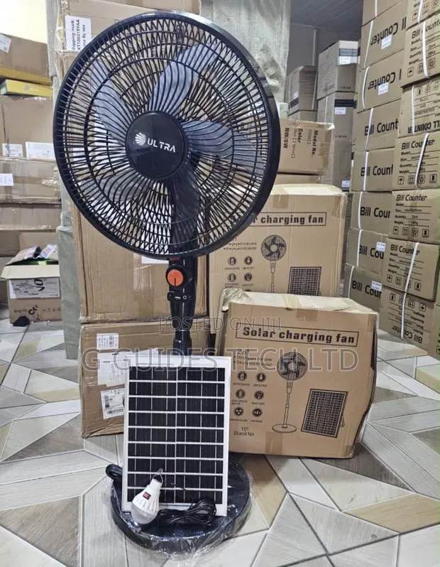 Ultra 16-Inch Solar Rechargeable Standing Fan · Photo 1