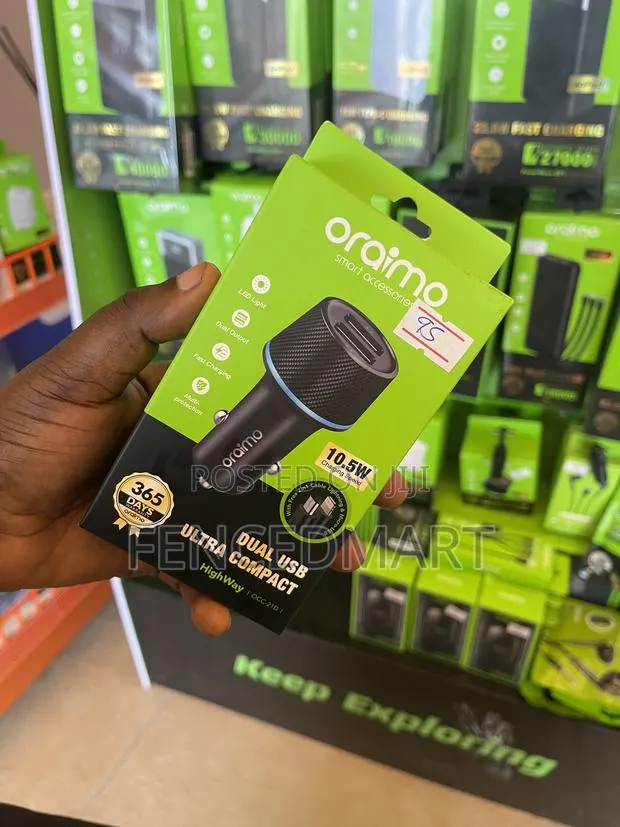 Oraimo Highway Dual USB Car Charger 10.5W – Fast Charging · Photo 1