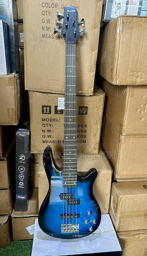 Ibanez Gio 5 Strings Passive Bass Guitar [Blue] · Photo 1